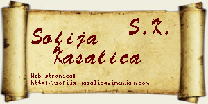 Sofija Kasalica vizit kartica